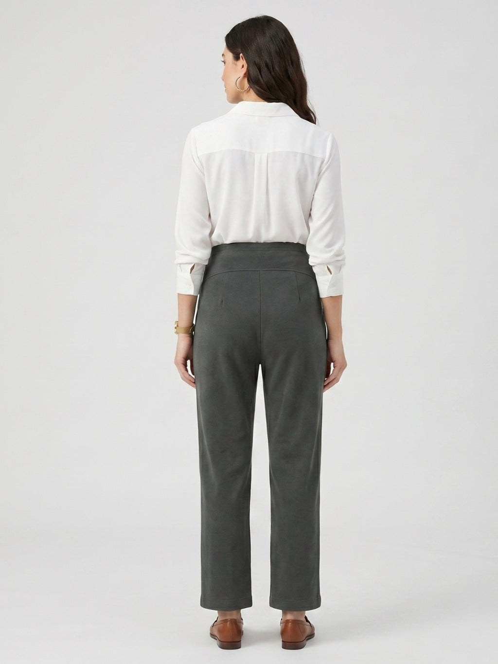 Over-Bump Straight Pants - Grey