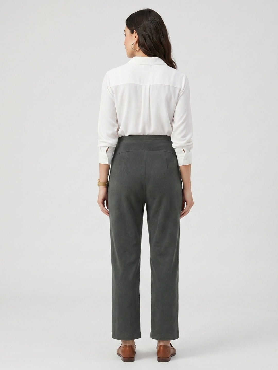 Over-Bump Straight Pants - Grey