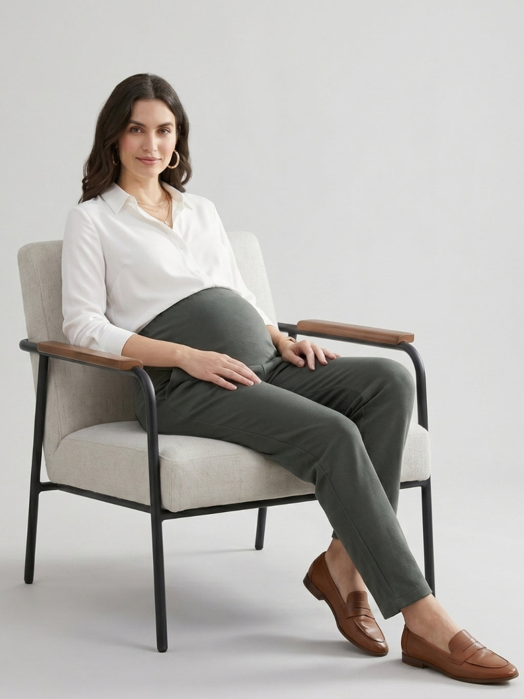Over-Bump Straight Pants - Grey