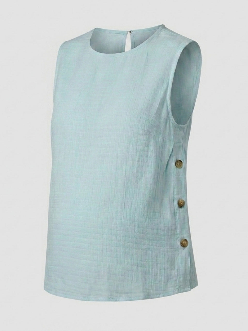 Side-Buttoned Nursing Co-Ord Top - Light Blue