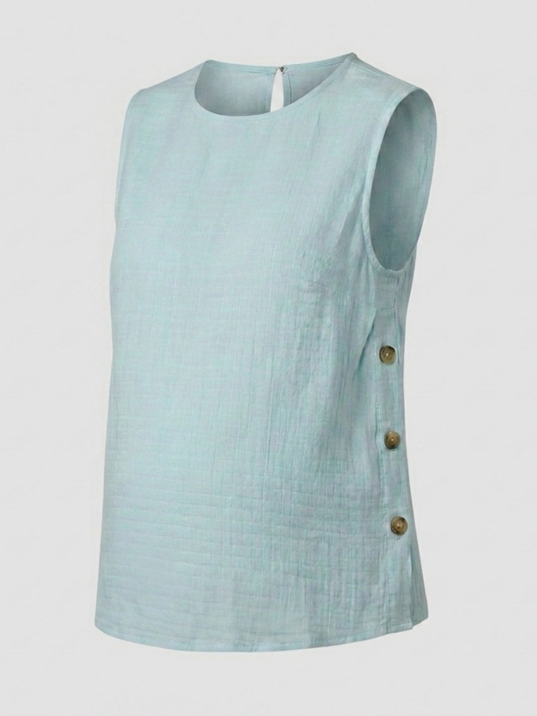 Side-Buttoned Nursing Co-Ord Top - Light Blue