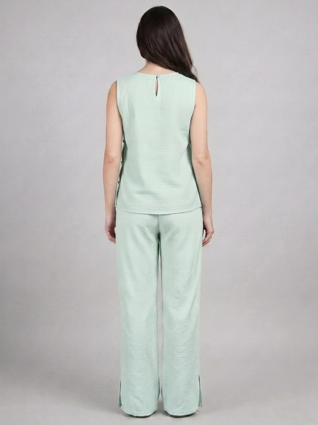 Side-Buttoned Nursing Co-Ord Top - Sea Green