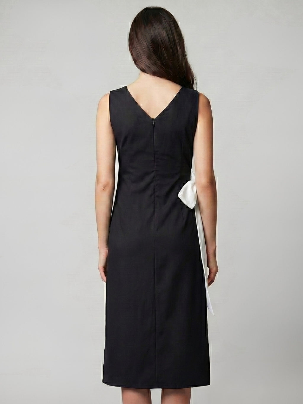 Side Bow-Tie Dress - Black