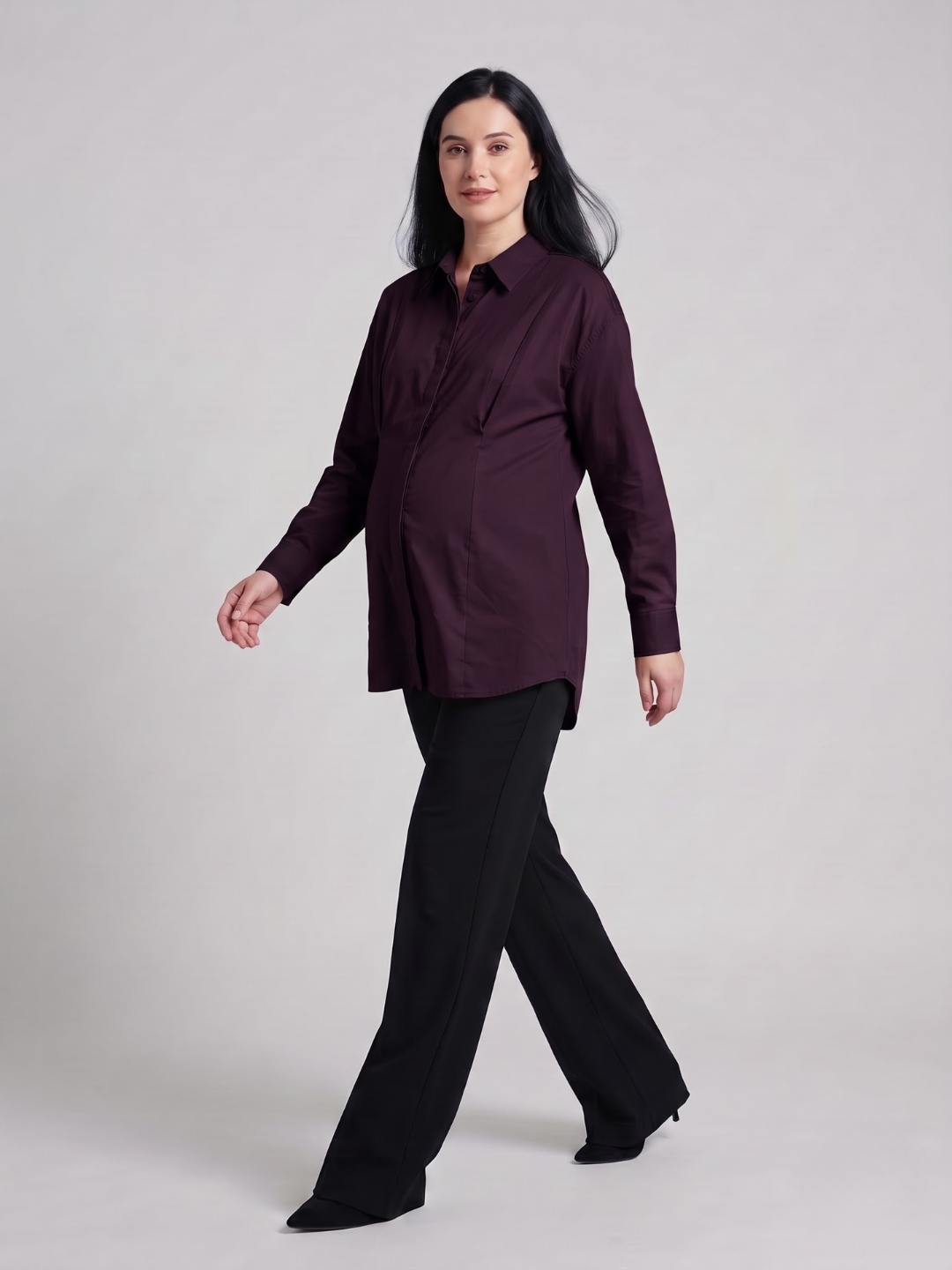 The Panelled Shirt - Wine