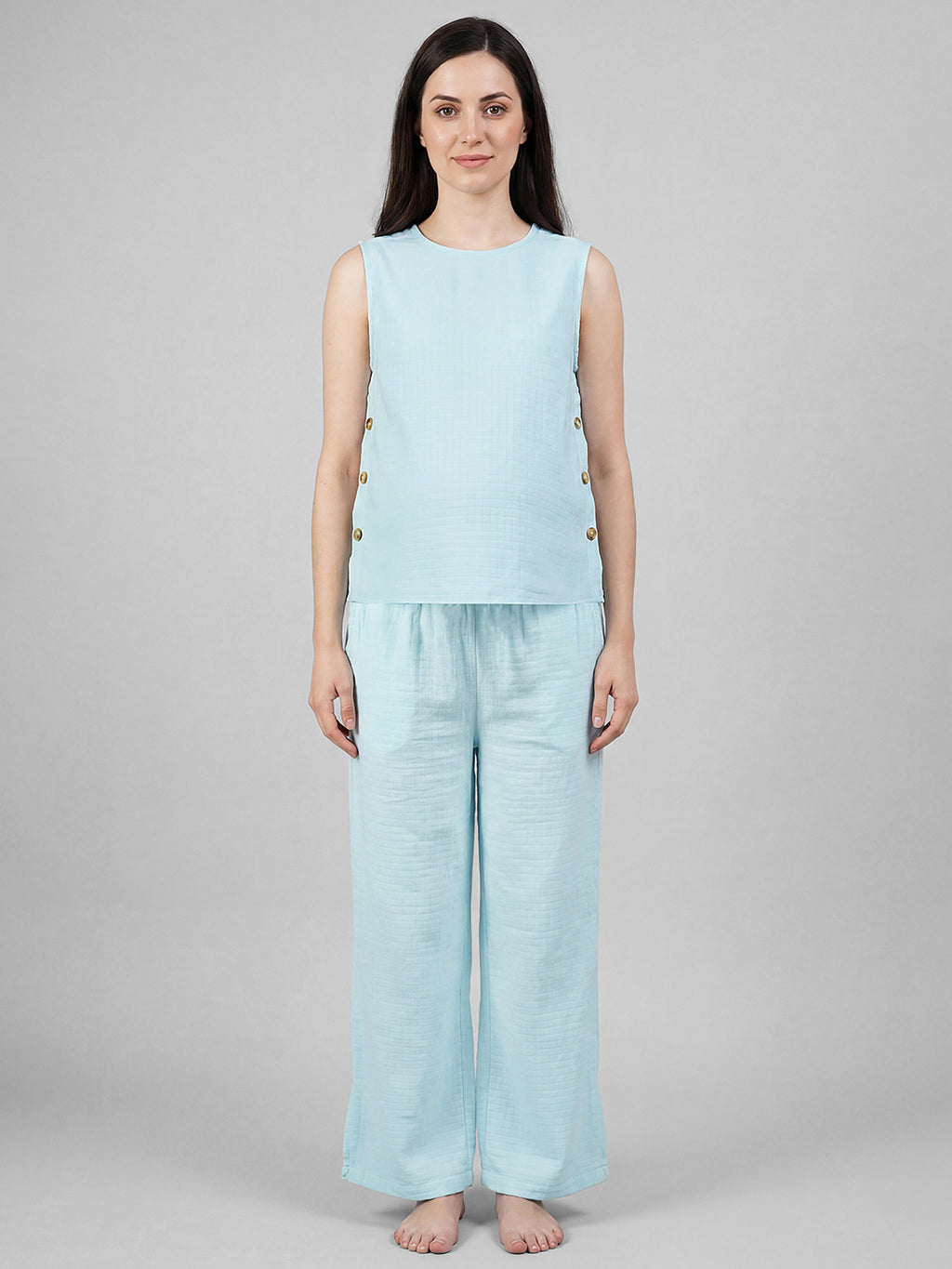 Side-Buttoned Nursing Co-Ord - Pants