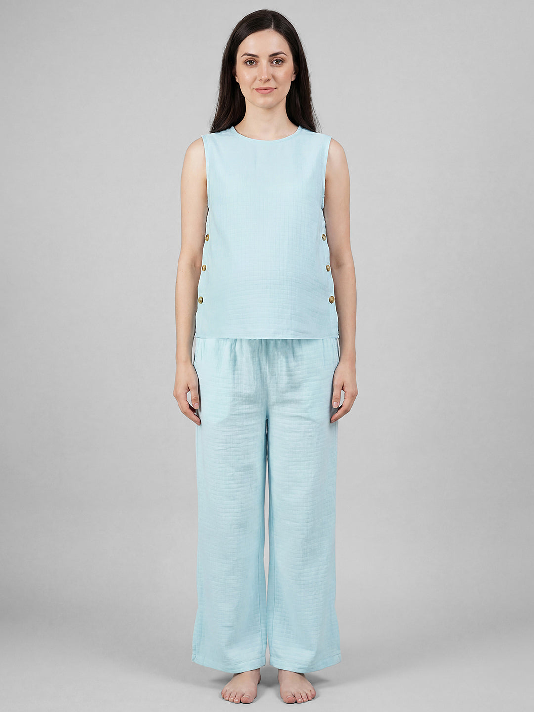 Side-Buttoned Nursing Co-Ord - Pants