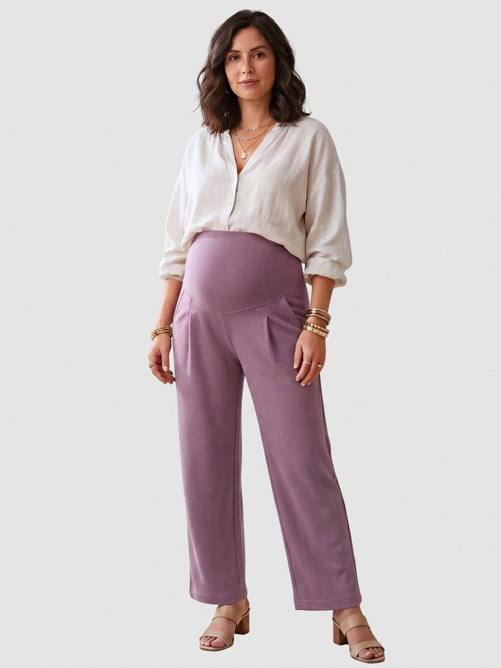 Over-Bump Straight Pants - Ash