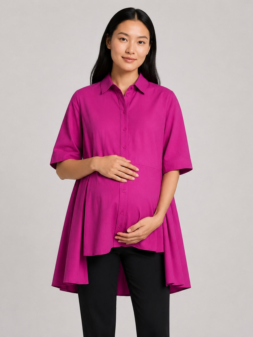 Oversized High-Low Shirt - Fuschia