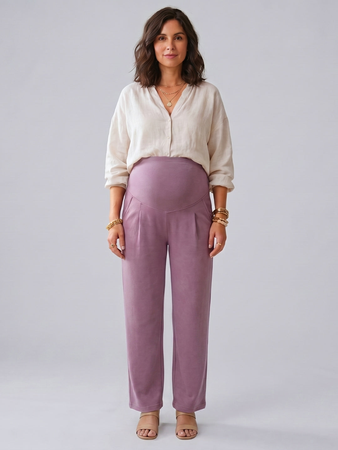 Over-Bump Straight Pants - Ash