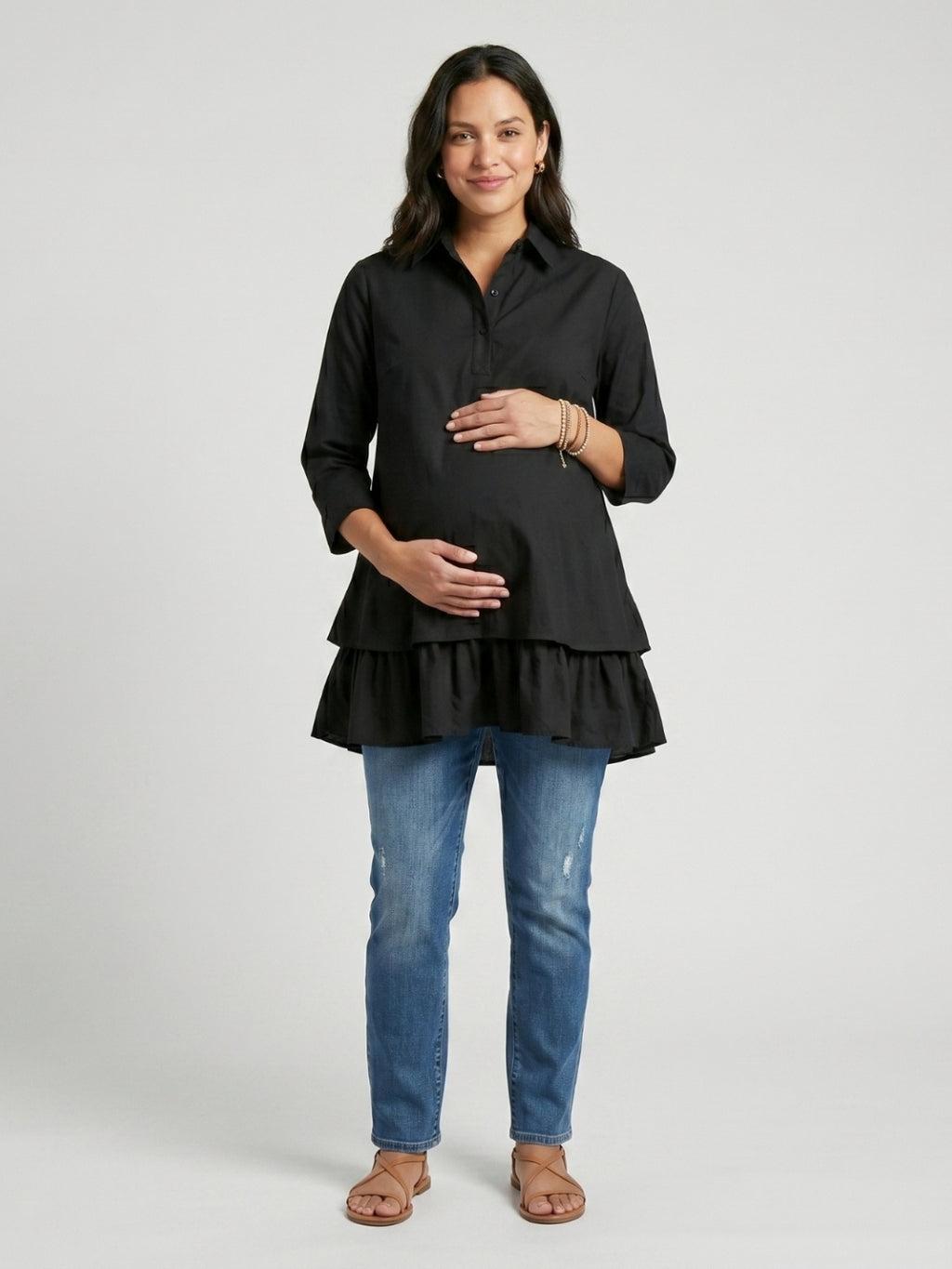 Layered Bloom Top - Black
