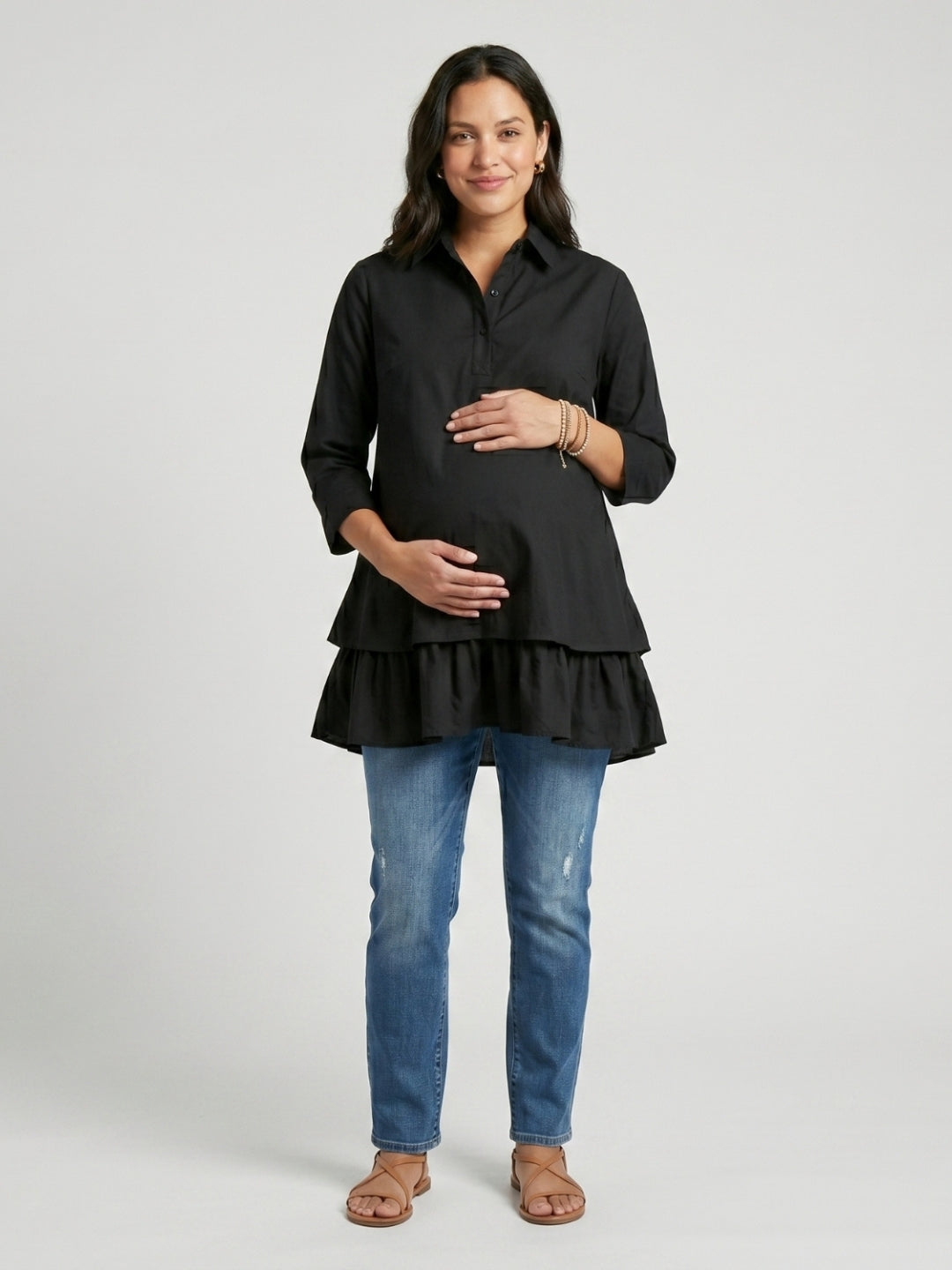Layered Bloom Top - Black