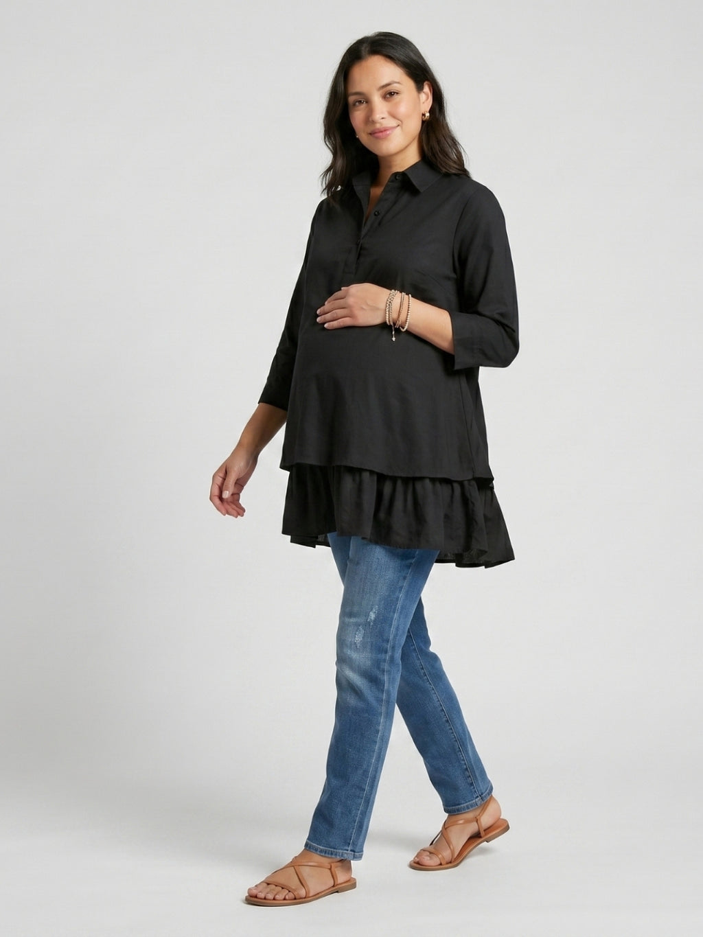 Layered Bloom Top - Black