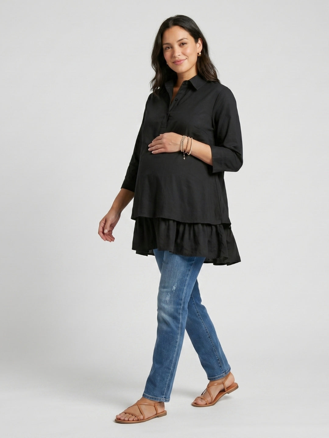 Layered Bloom Top - Black