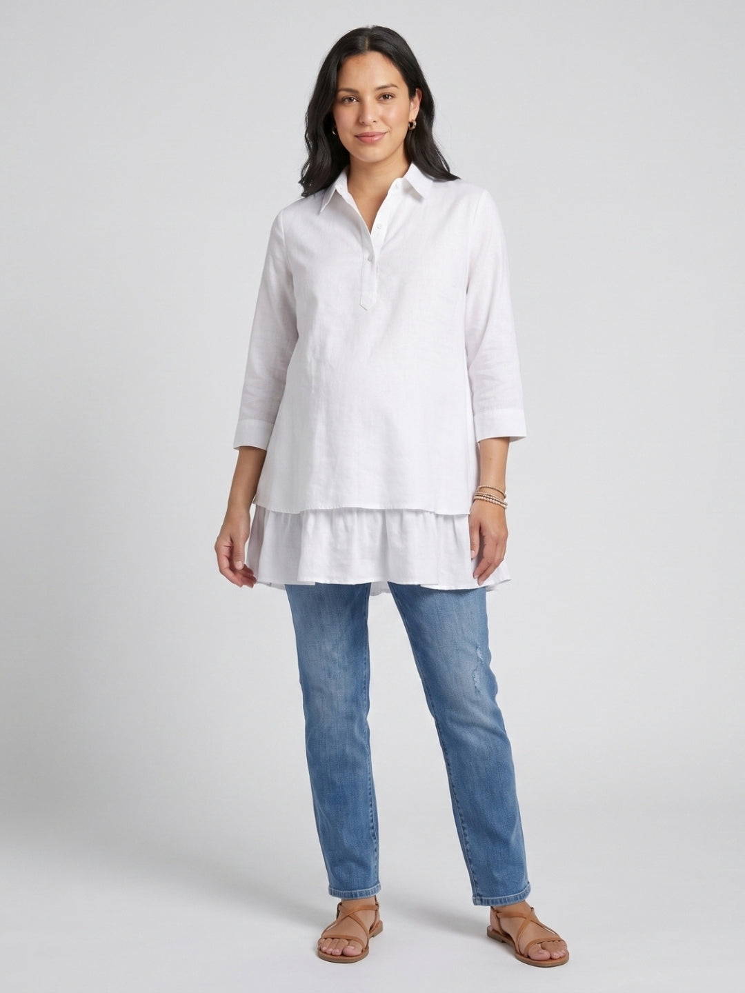 Layered Bloom Top - White