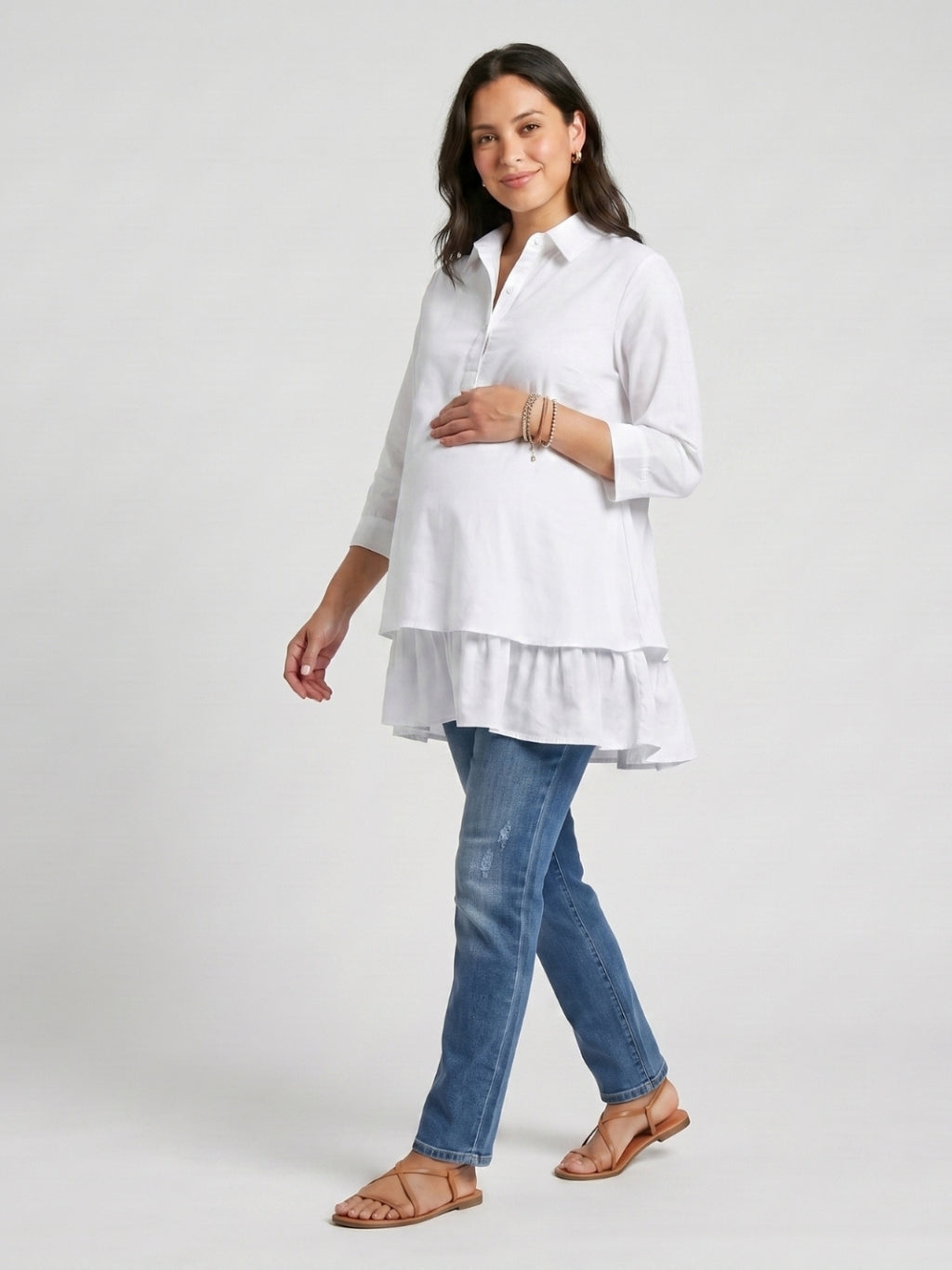 Layered Bloom Top - White