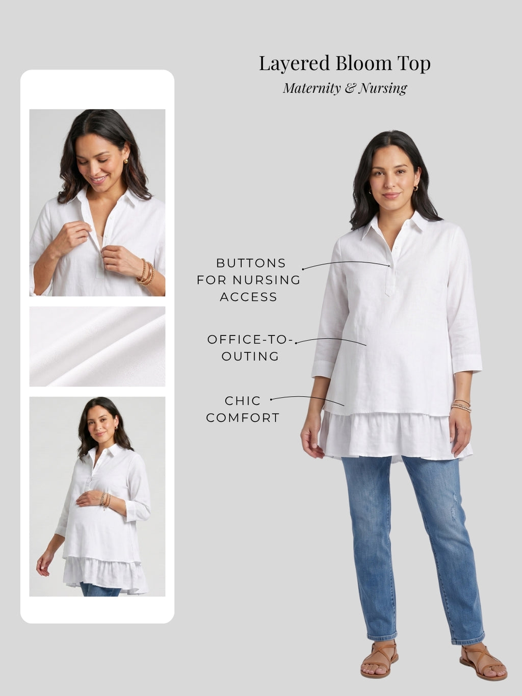 Layered Bloom Top - White