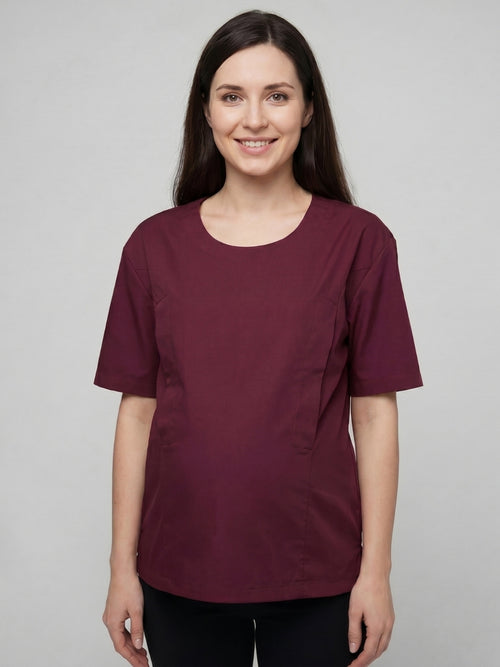 Magnetic Snap Nursing Tee - Wine