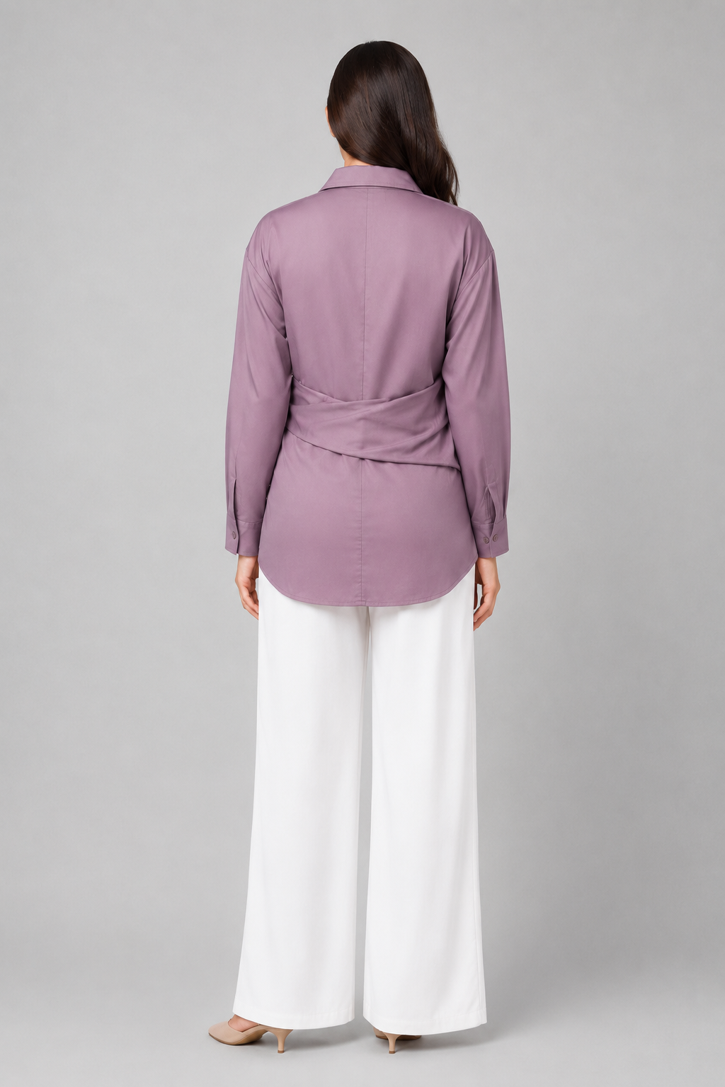 The Tie-Waist Shirt - Purple