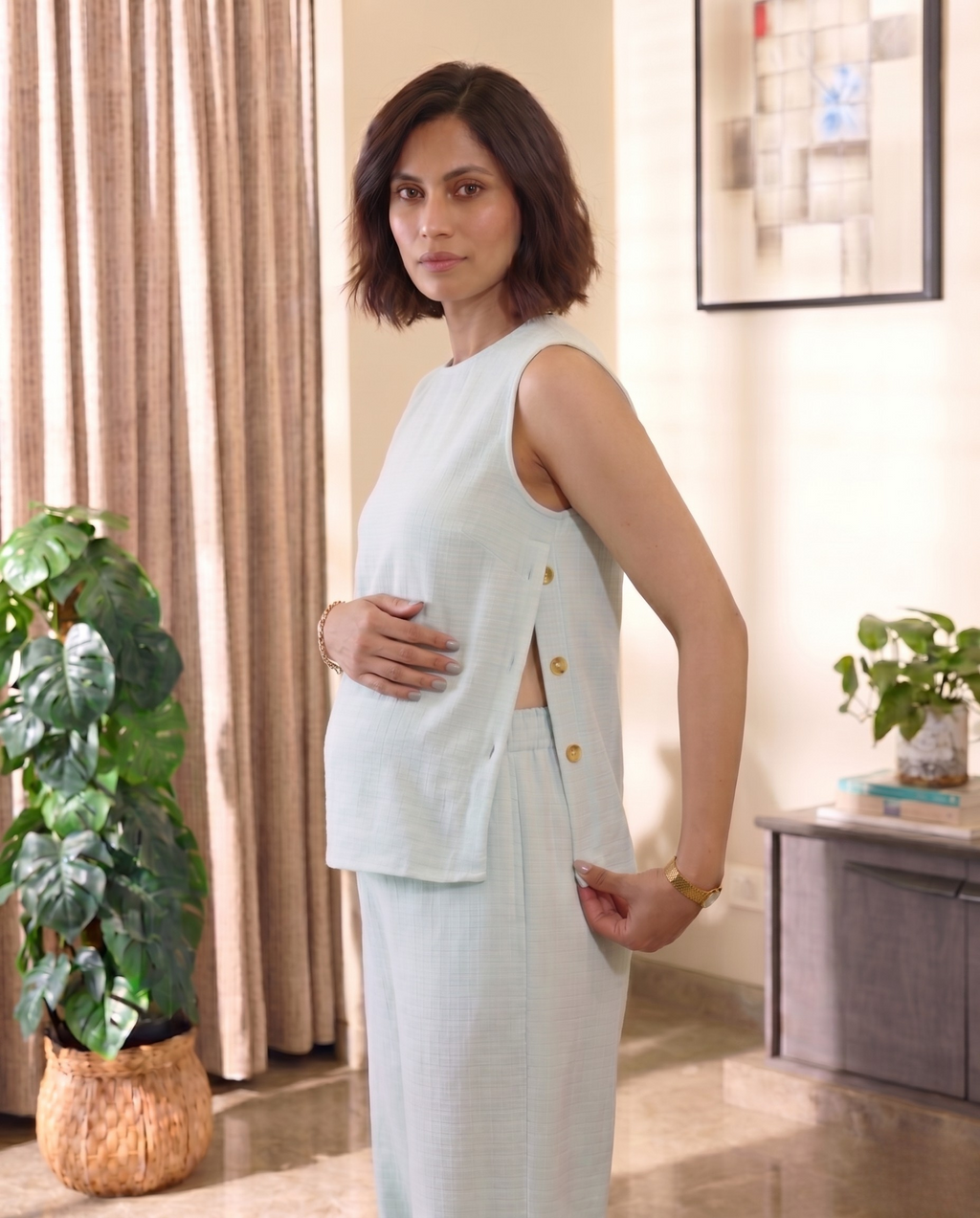 Side-Buttoned Nursing Co-Ord