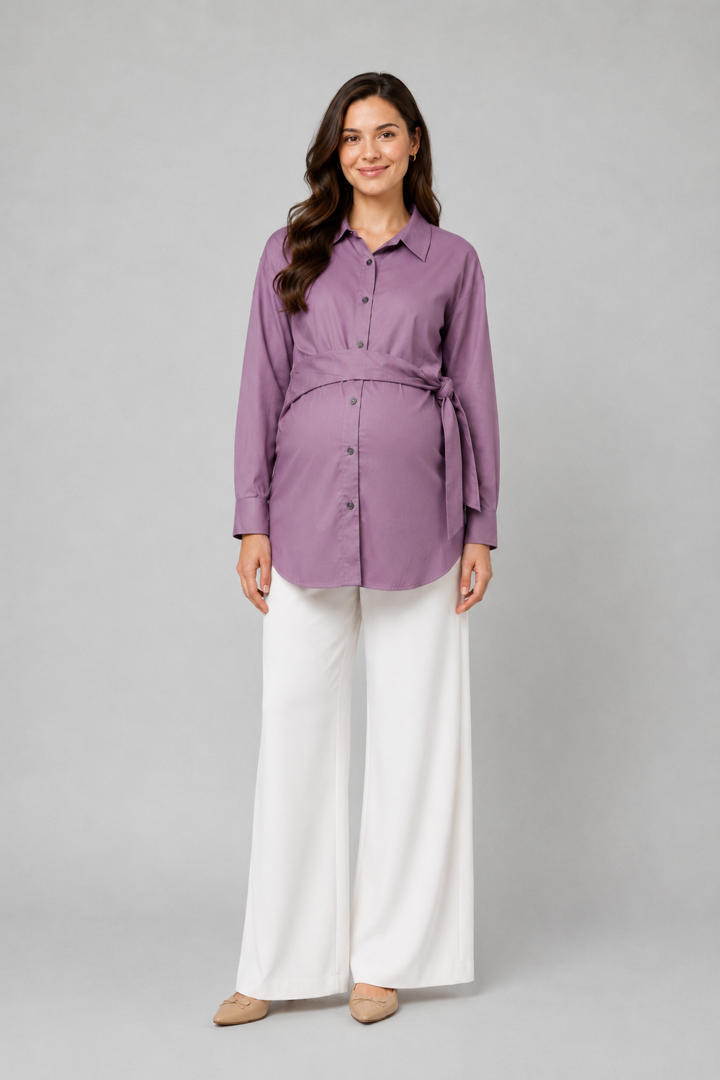 The Tie-Waist Shirt - Purple