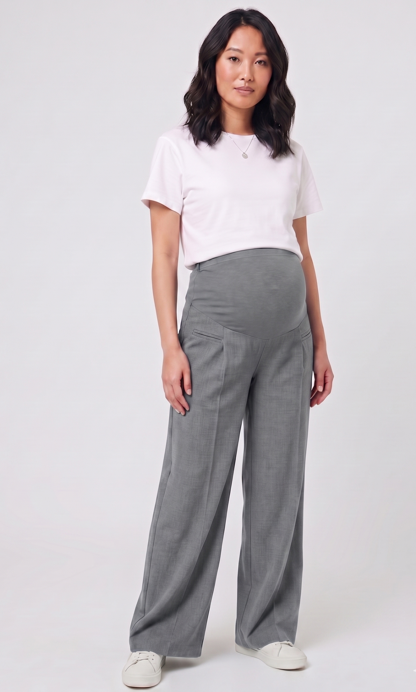 Over-Bump Wide Leg Trousers