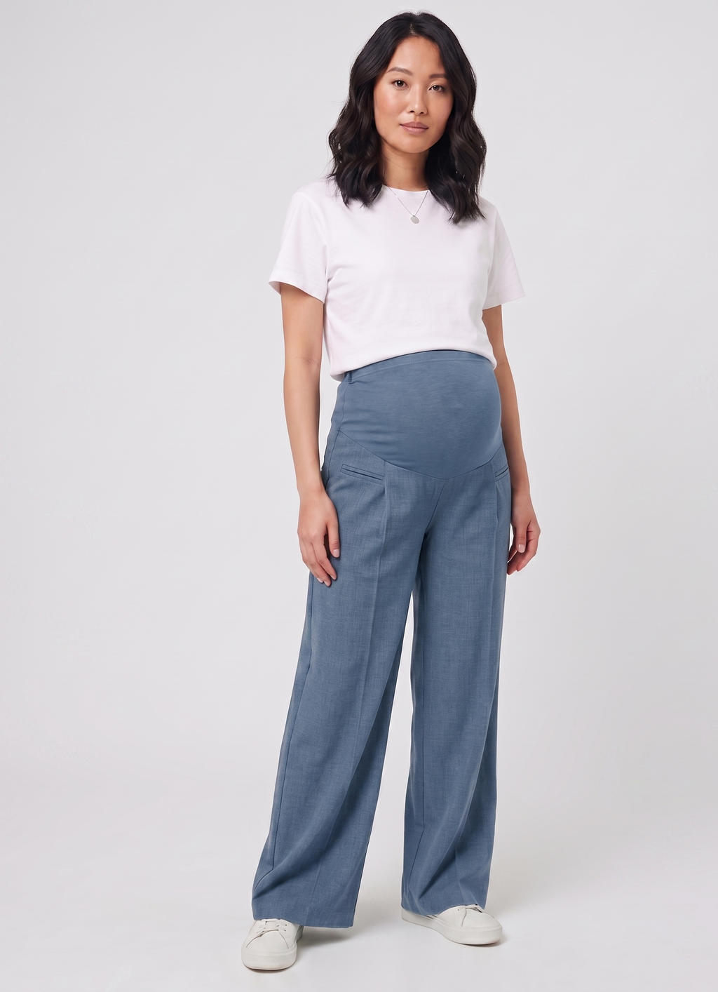 Over-Bump Wide Leg Trousers