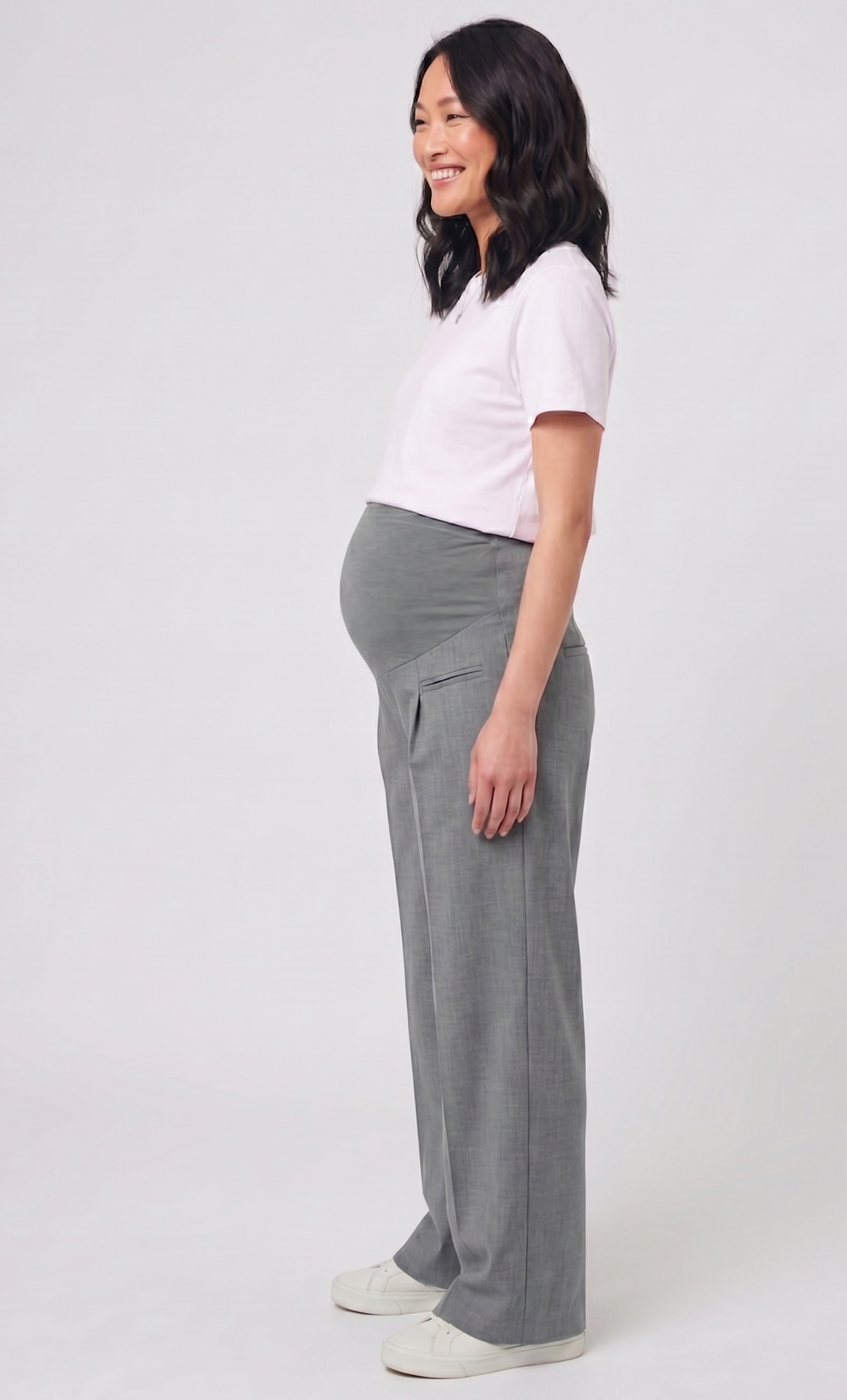 Over-Bump Wide Leg Trousers