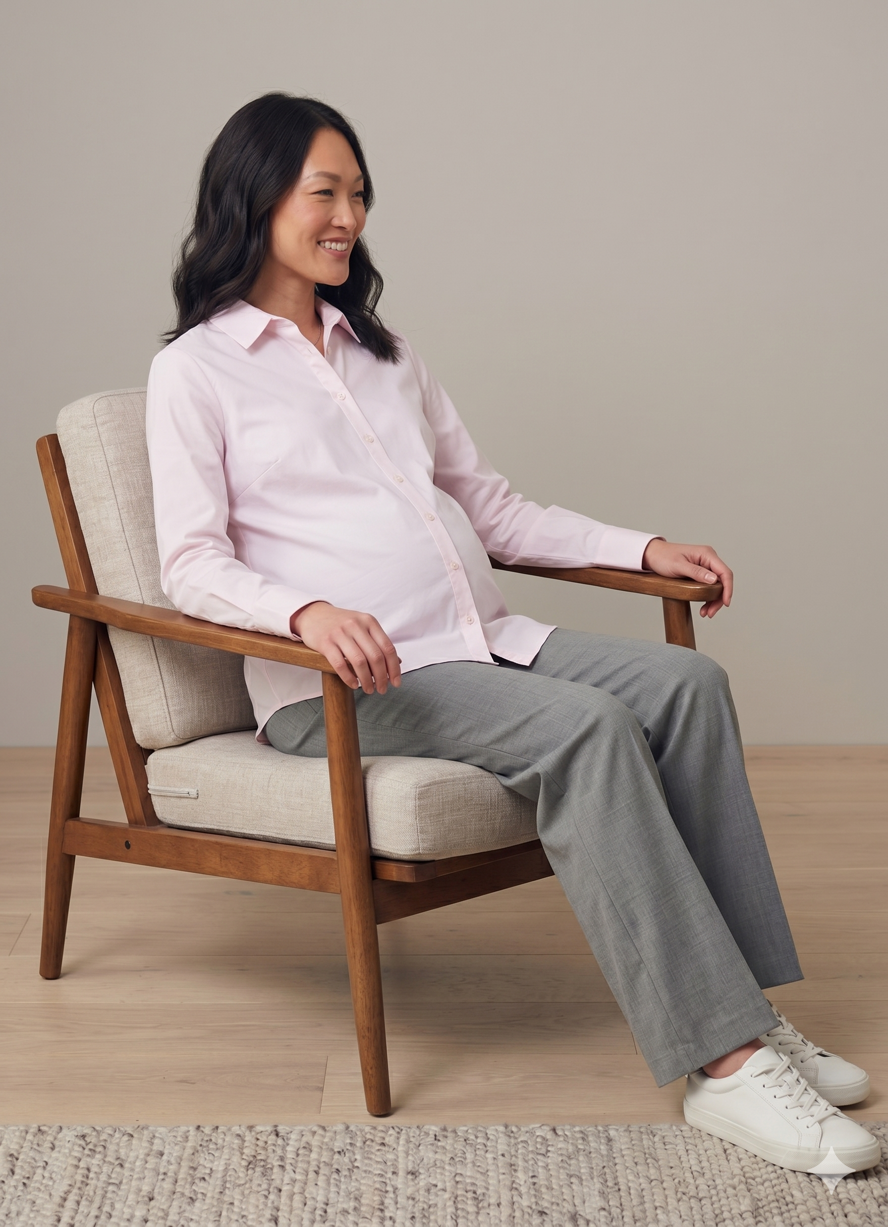 Over-Bump Wide Leg Trousers