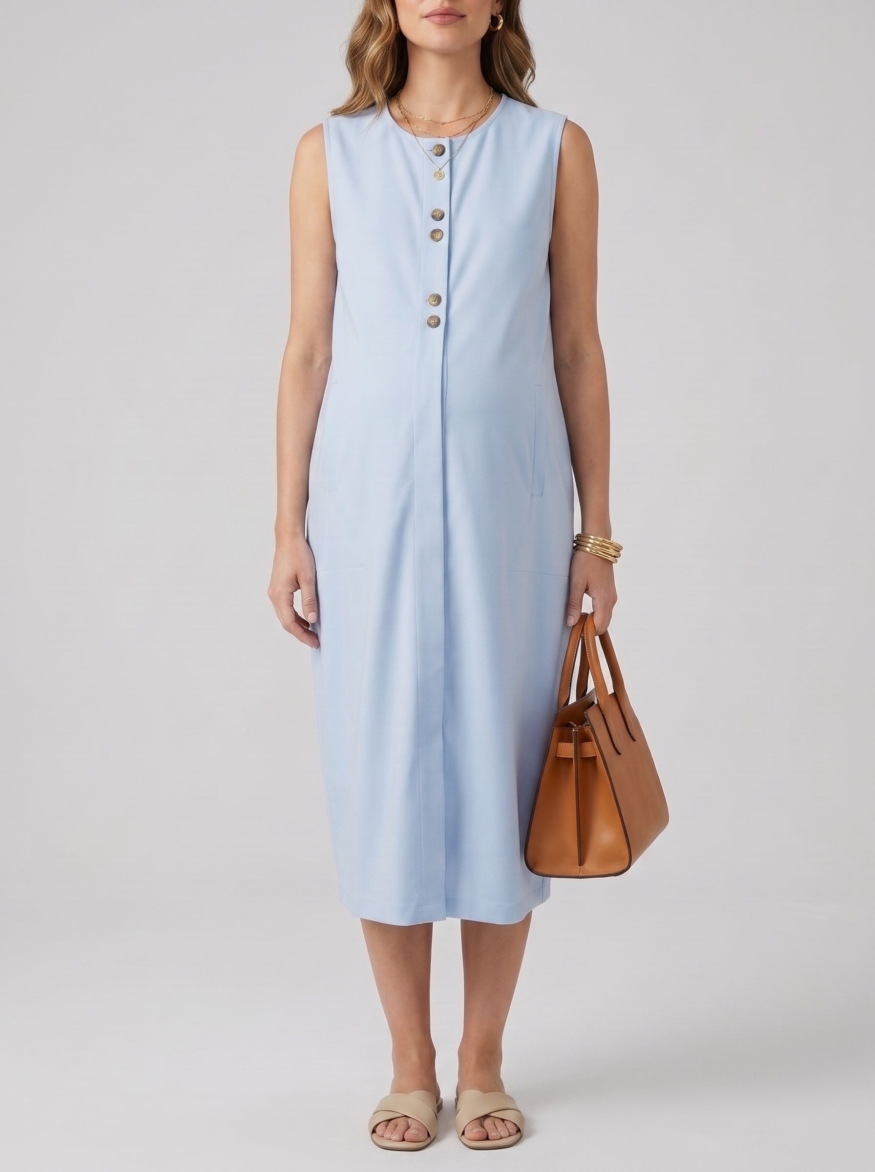 The Cocoon Dress - Sky Blue