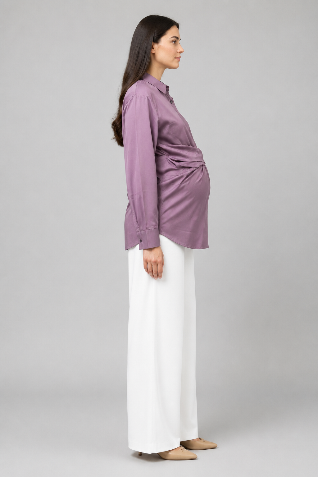 The Tie-Waist Shirt - Purple