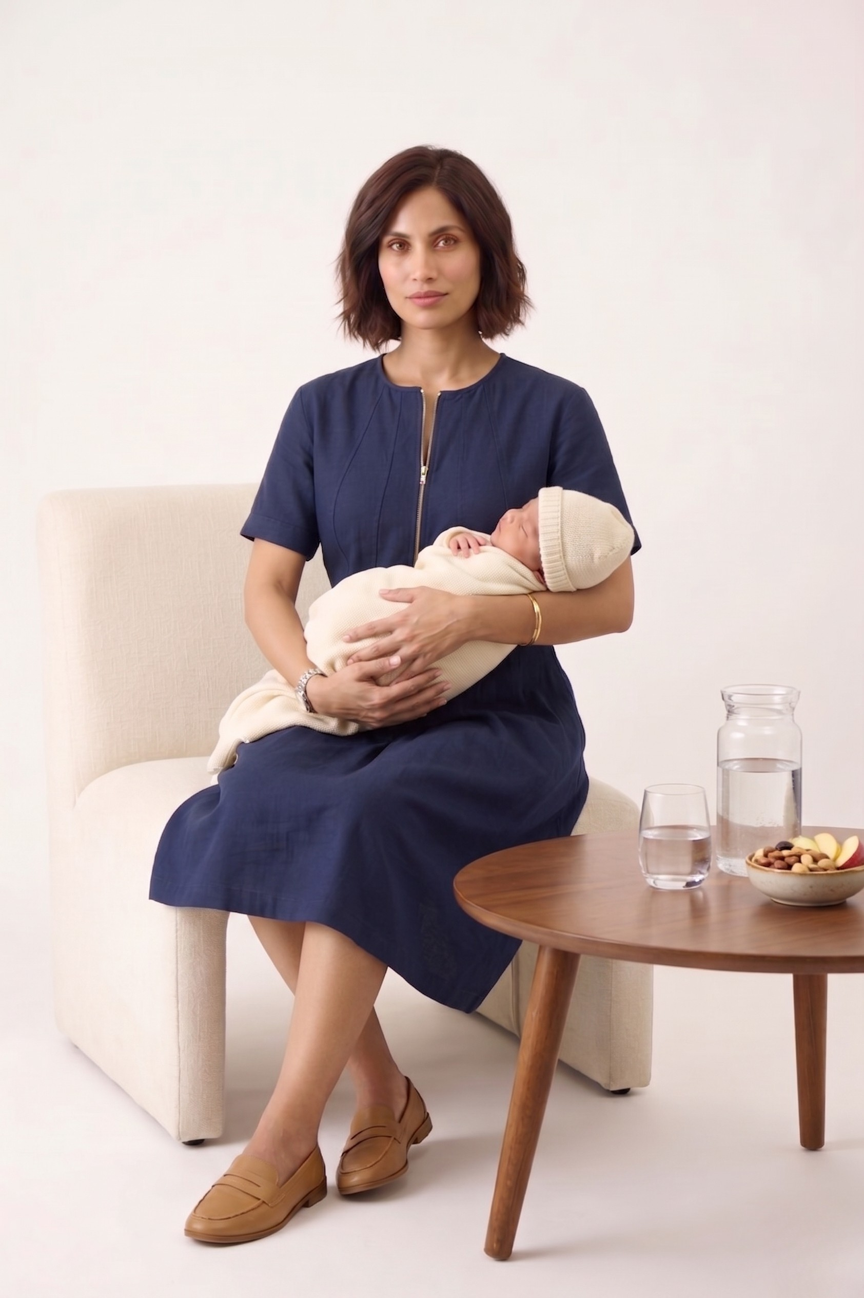 Pleat Front Zip Dress