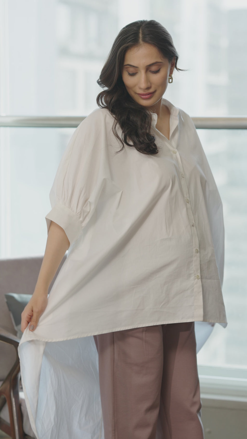 High-Low Drape Shirt